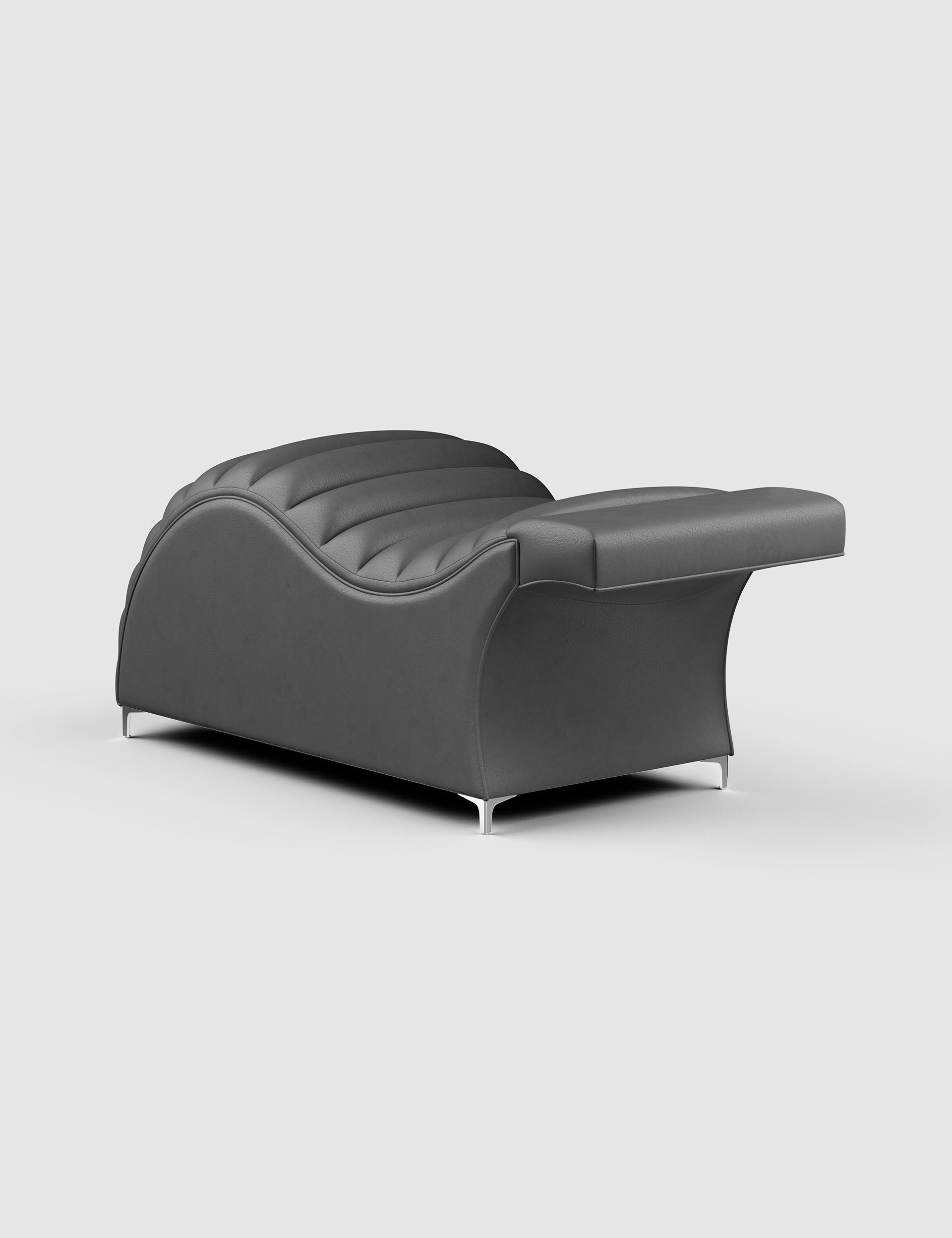 Edda Cloud® in Cavaletti Vegan Leather - Plush + Oak (Charcoal)#color_charcoal