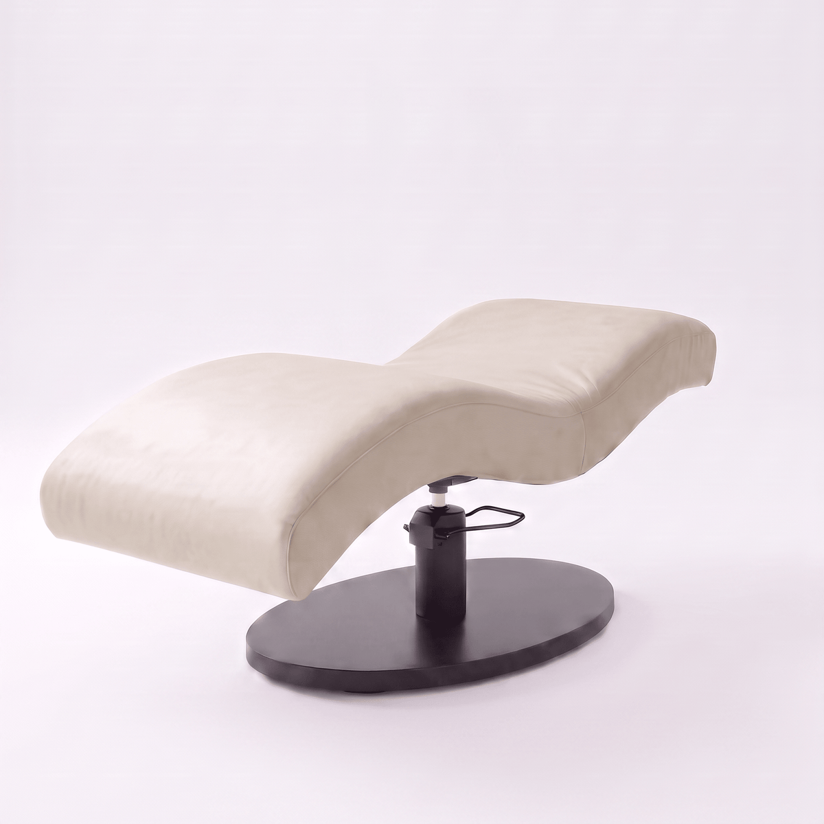 Vera Sleek 360® Curved Beauty Bed with Swivel (Matte Black) - Plush + Oak