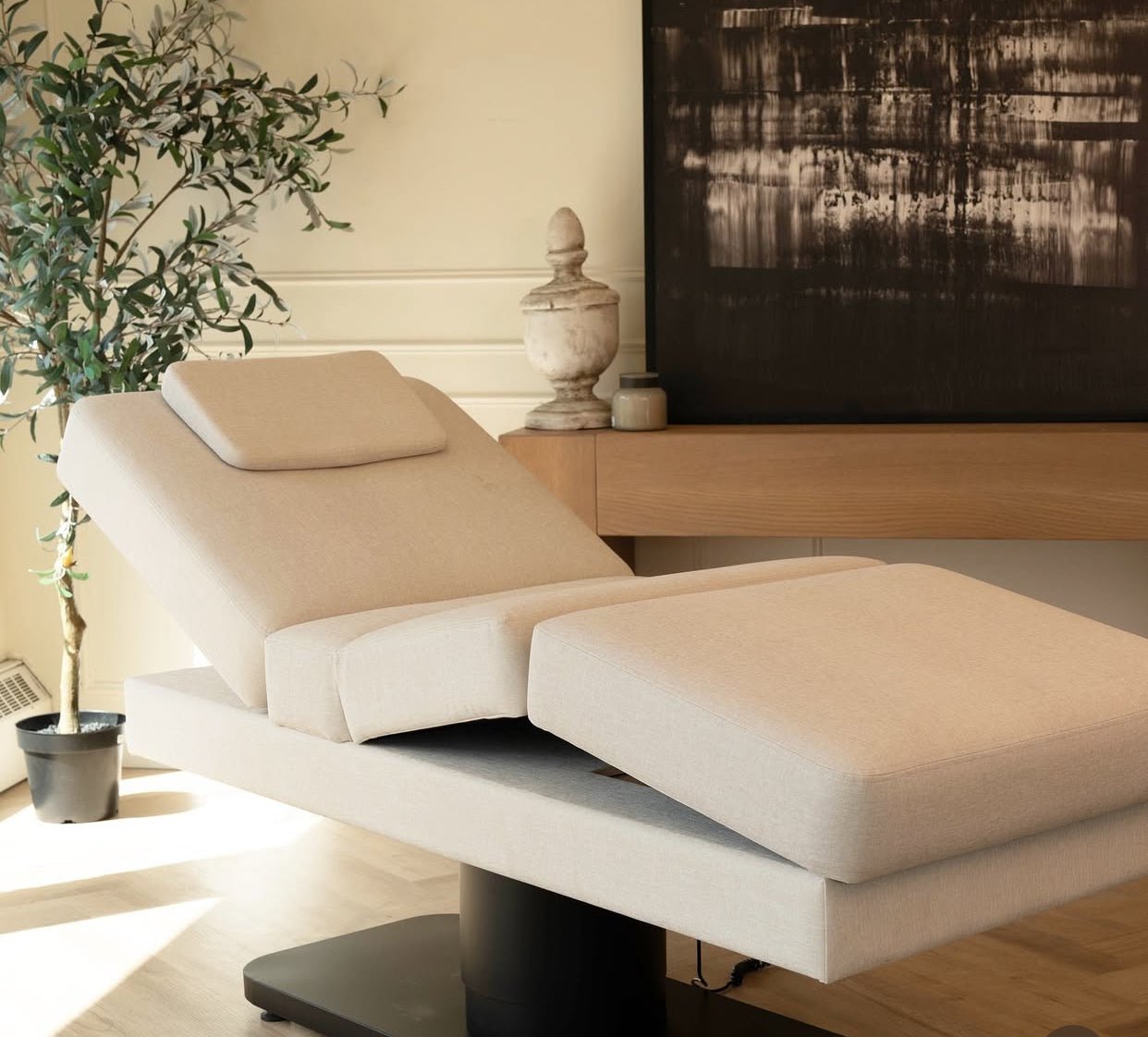 Oxford PMU® 3 - Motor Ergonomic Electric Salon Bed - Plush + Oak