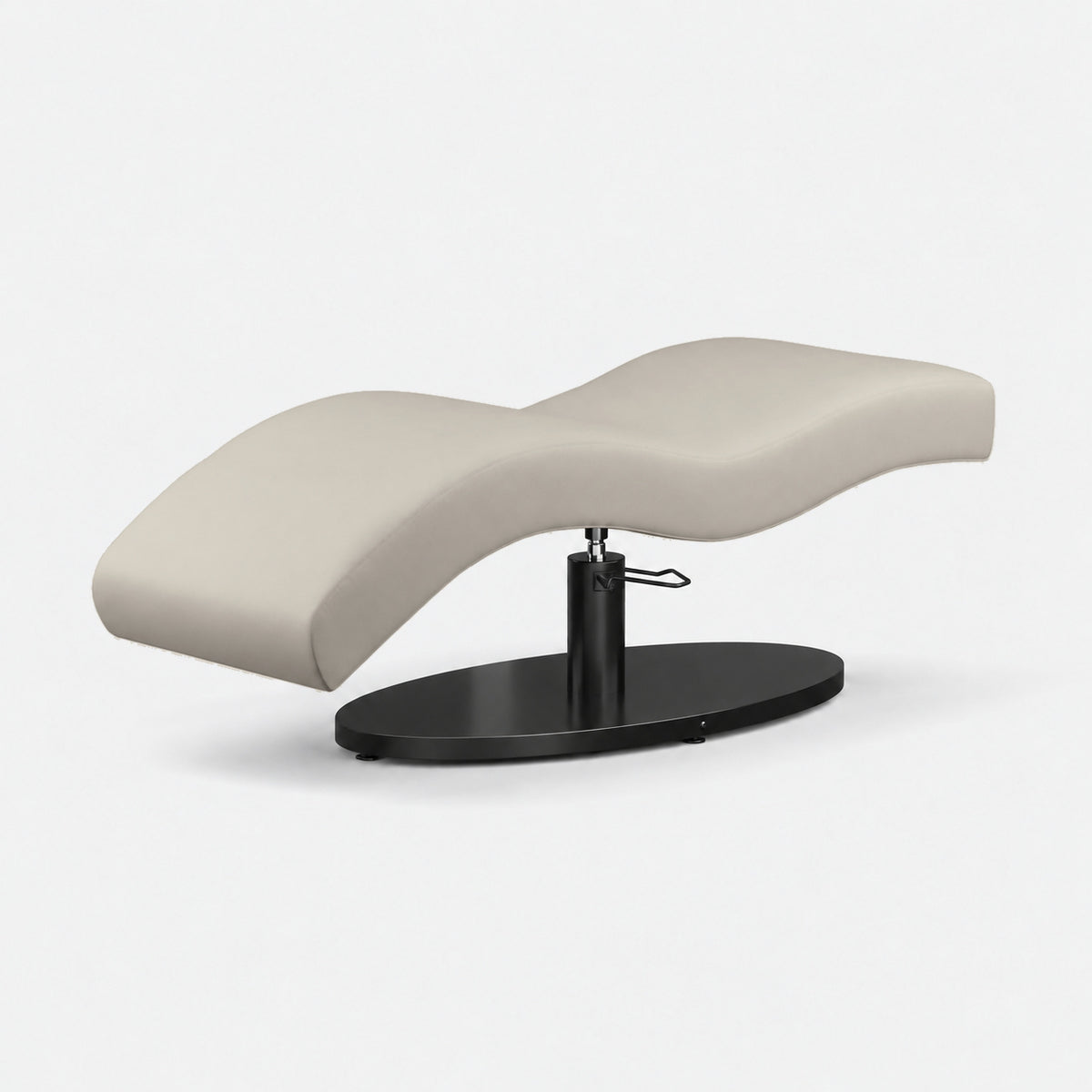 Vera Sleek 360® Curved Beauty Bed with Swivel (Matte Black) - Plush + Oak - Bone
